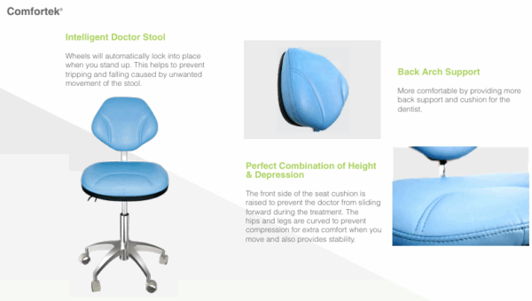 Comfortek® X1 Premium Doctor’s Stool, Sewn- Off-White