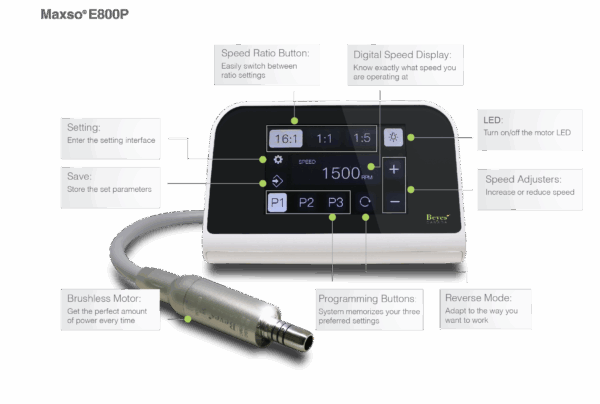 Maxso® E800 Electric Micromotor System - Image 2
