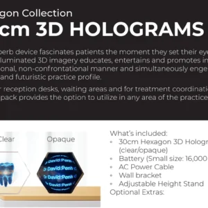 GRAM+ 30cm Hexagon 3D Hologram - clear