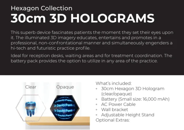 GRAM+ 30cm Hexagon 3D Hologram - clear