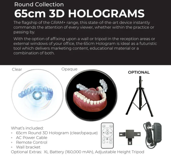 GRAM+ 65cm Round 3D Hologram - clear