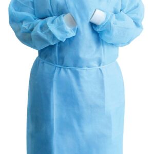 Isolation Gown Tie-Back Medium Knit Cuff Sky Blue 10/pk. - MARK3