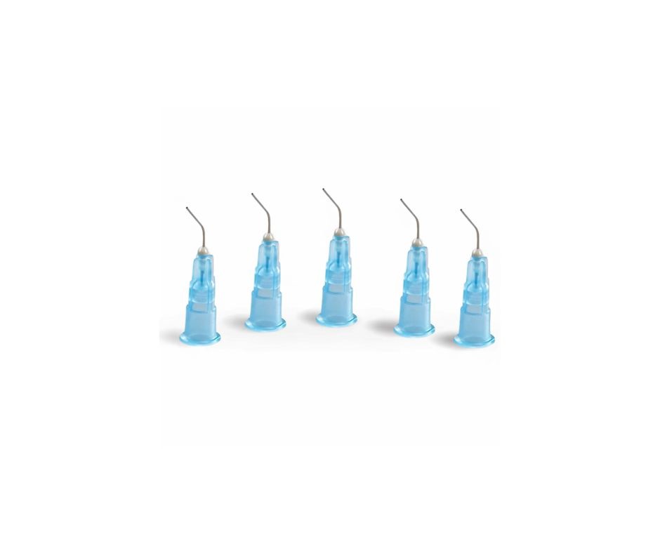 Pre-Bent Needle Tips - 25 Gauge Blue 100/Pk - MARK3
