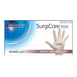 SurgiCare Plus Latex Exam Gloves 100/bx Large - MARK3
