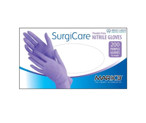 SurgiCare Nitrile Exam Gloves 200/bx Purple Large - MARK3