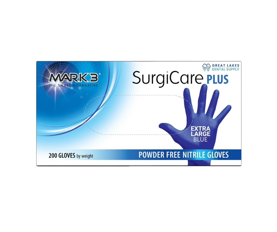 SurgiCare Plus Nitrile Exam Gloves Blue 200/bx Extra Large - MARK3