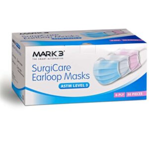 SurgiCare Earloop Face Masks ASTM Level 3 50/bx Pink - MARK3