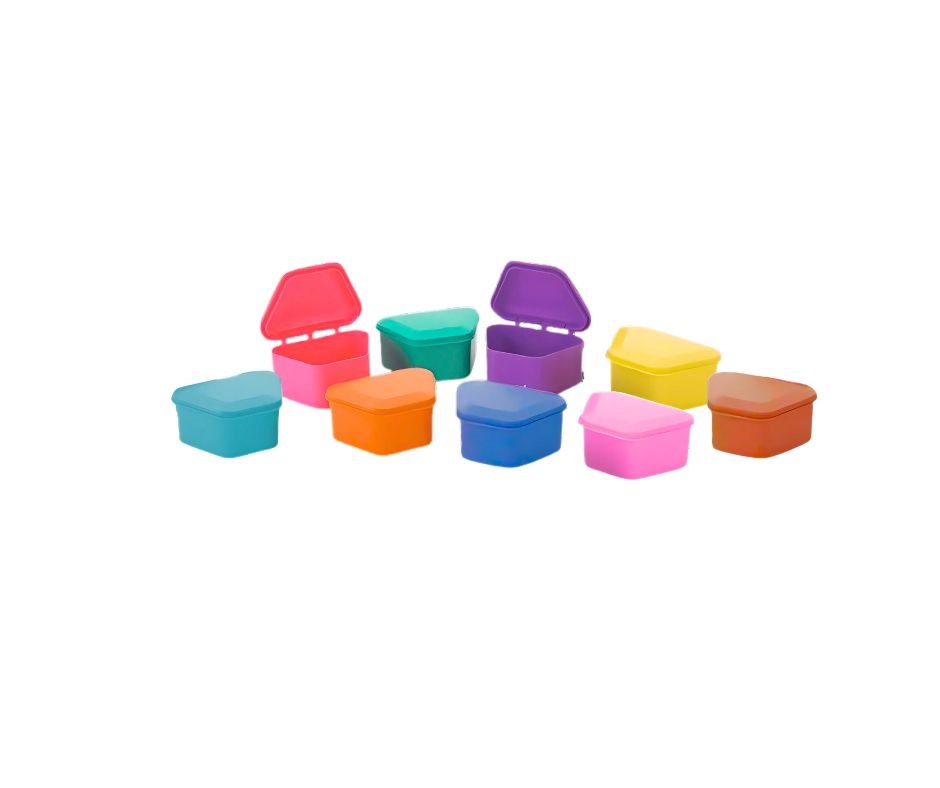 Denture Storage Boxes Assorted Colors 1-3/4" Deep 12/bg. - MARK3®