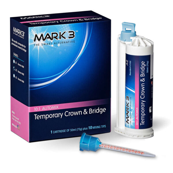 MARK3 Temporary Crown and Bridge Material 50ml 10:1 Cartridge Shade B1 - Image 2