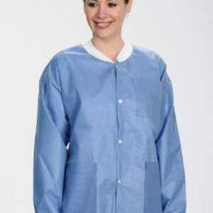 Protect Plus Disposable Lab Jackets Hip Length Ceil Blue Large 10/pk - MARK3