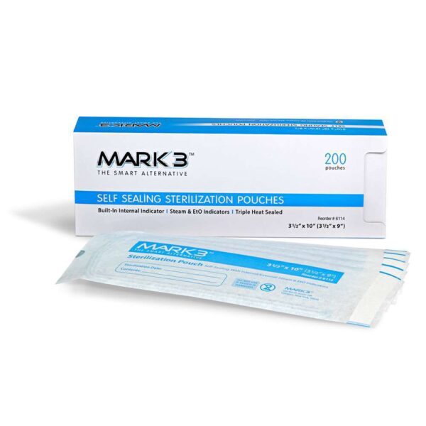 Self Sealing Sterilization Pouches 3-1/2" x 6-1/2" 200/bx - MARK3